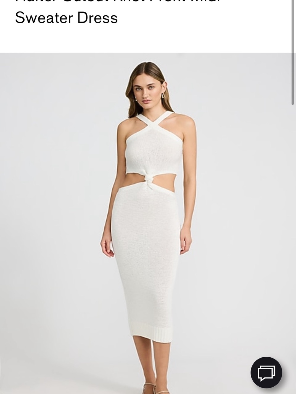 Express White Cutout Knit Midi Dress